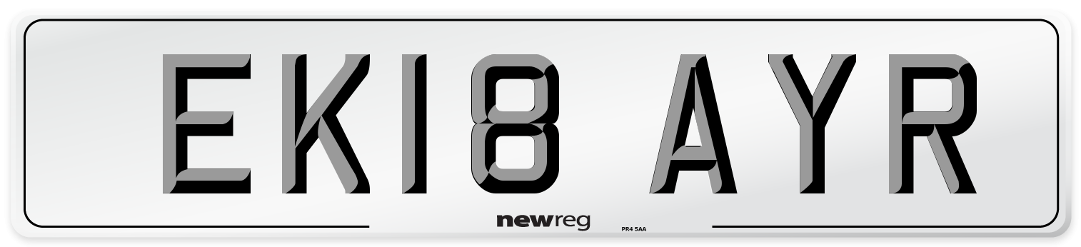 EK18 AYR Number Plate from New Reg